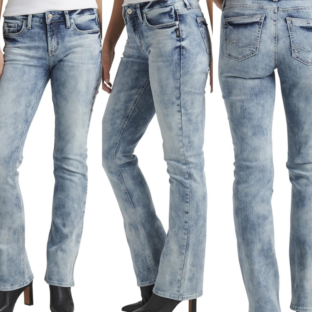 Silver Jeans Co. Womens Elyse Curvy-Fit Bootcut Indigo Jeans 30x33